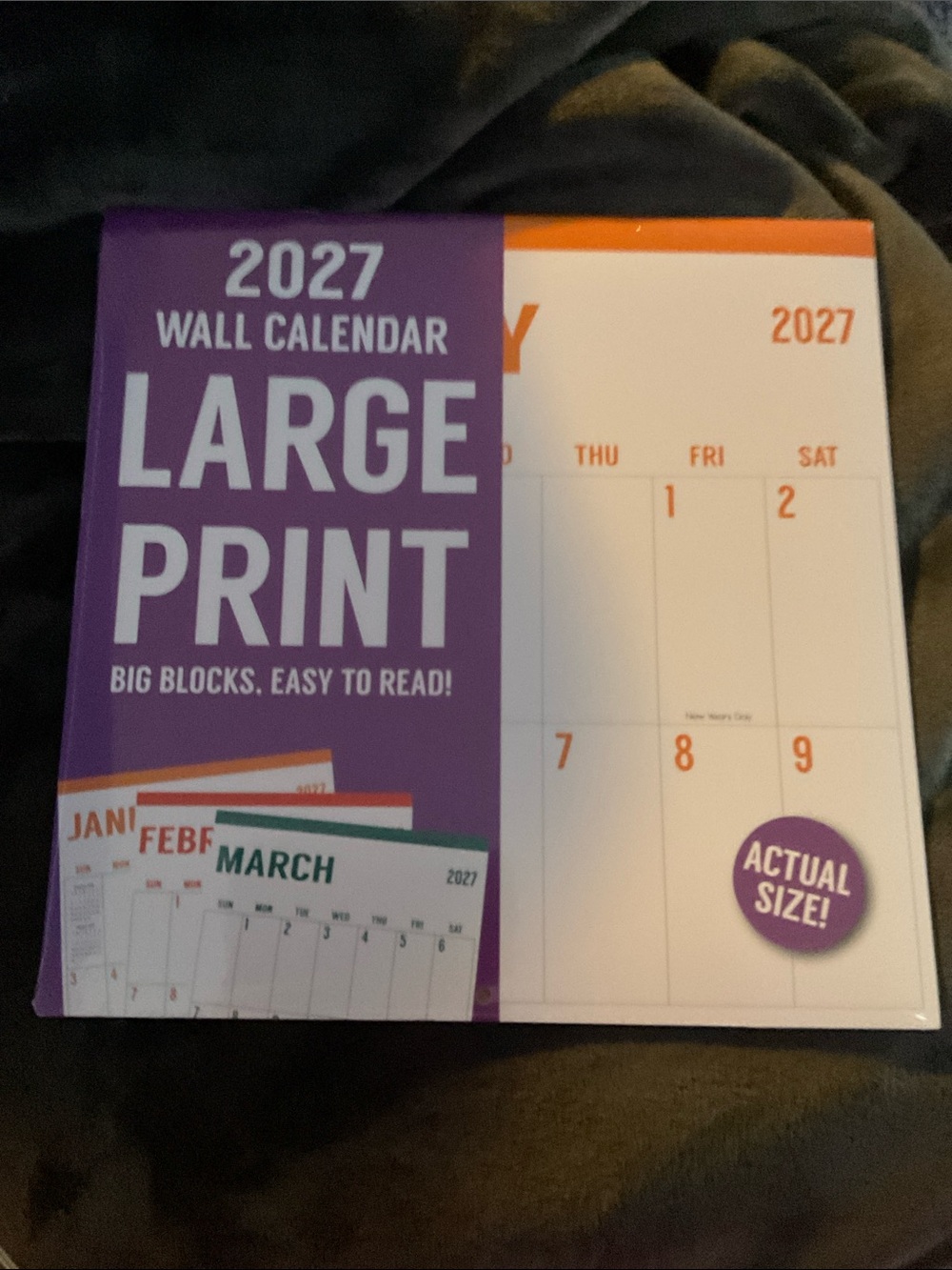 2027 Large Print Calendar
